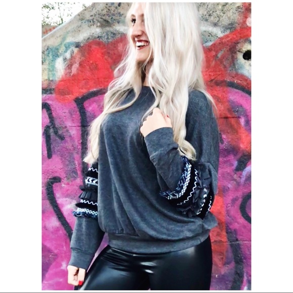 Tassel Sleeve Sweatshirt - Picture 3 of 3